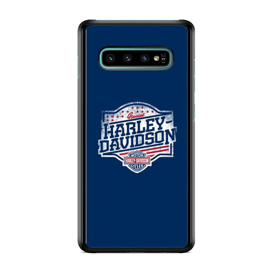 Harley Davidson Blue Flag Logo Samsung Galaxy S10 Plus Case