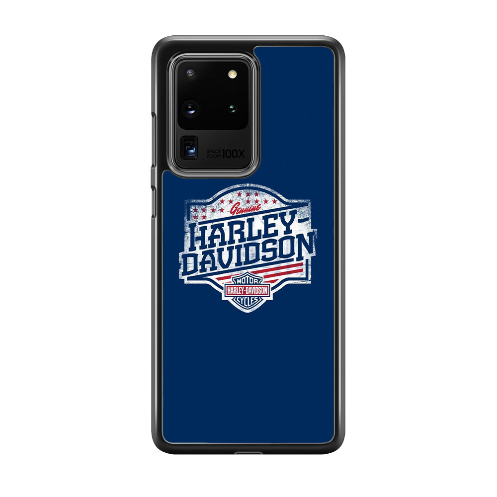 Harley Davidson Blue Flag Logo Samsung Galaxy S20 Ultra Case