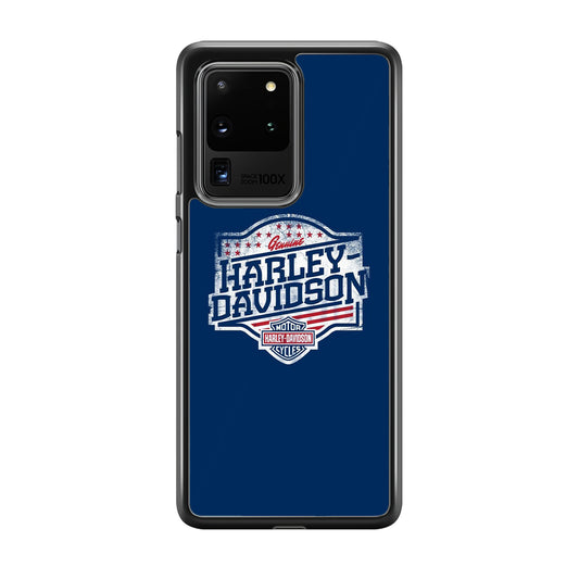 Harley Davidson Blue Flag Logo Samsung Galaxy S20 Ultra Case