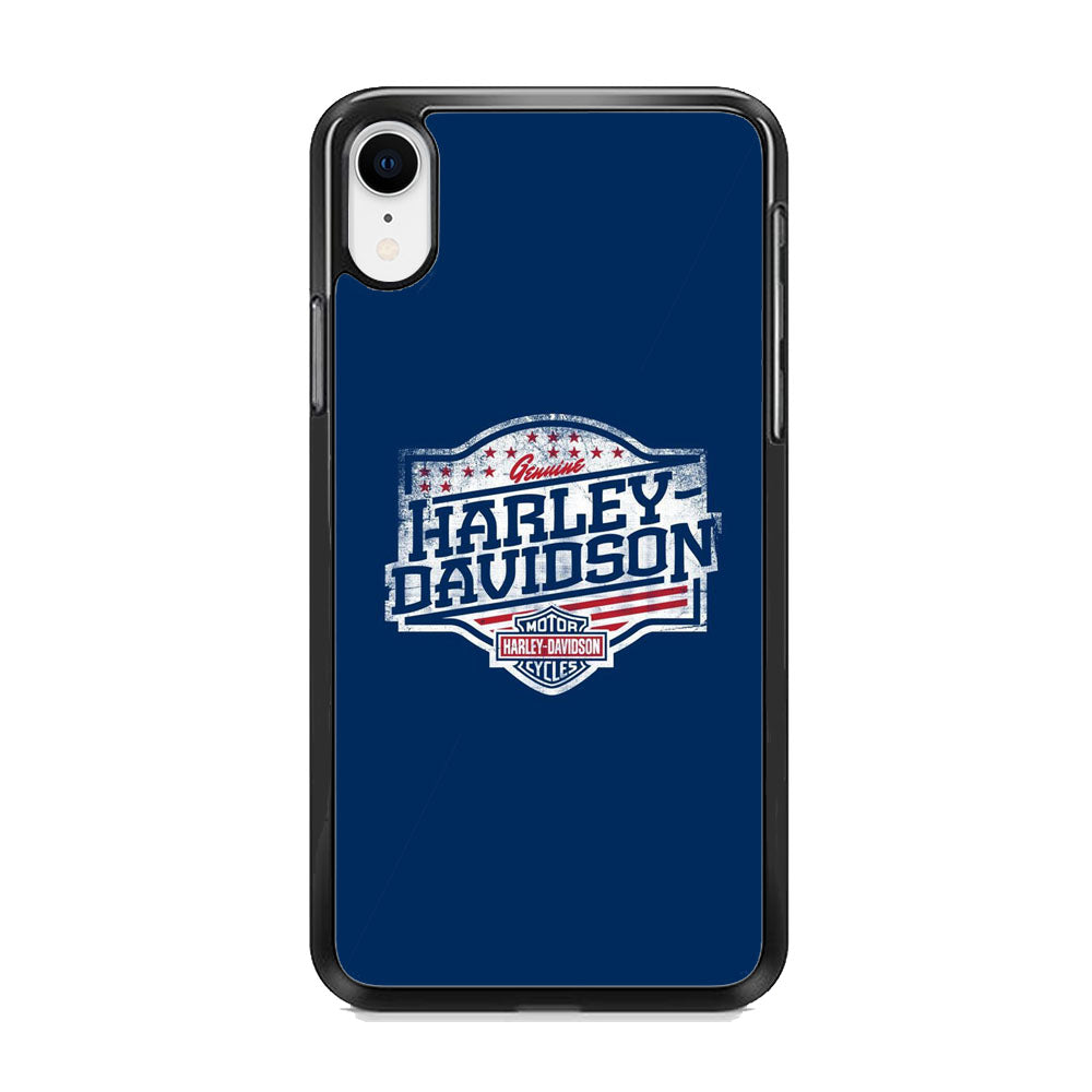 Harley Davidson Blue Flag Logo iPhone XR Case