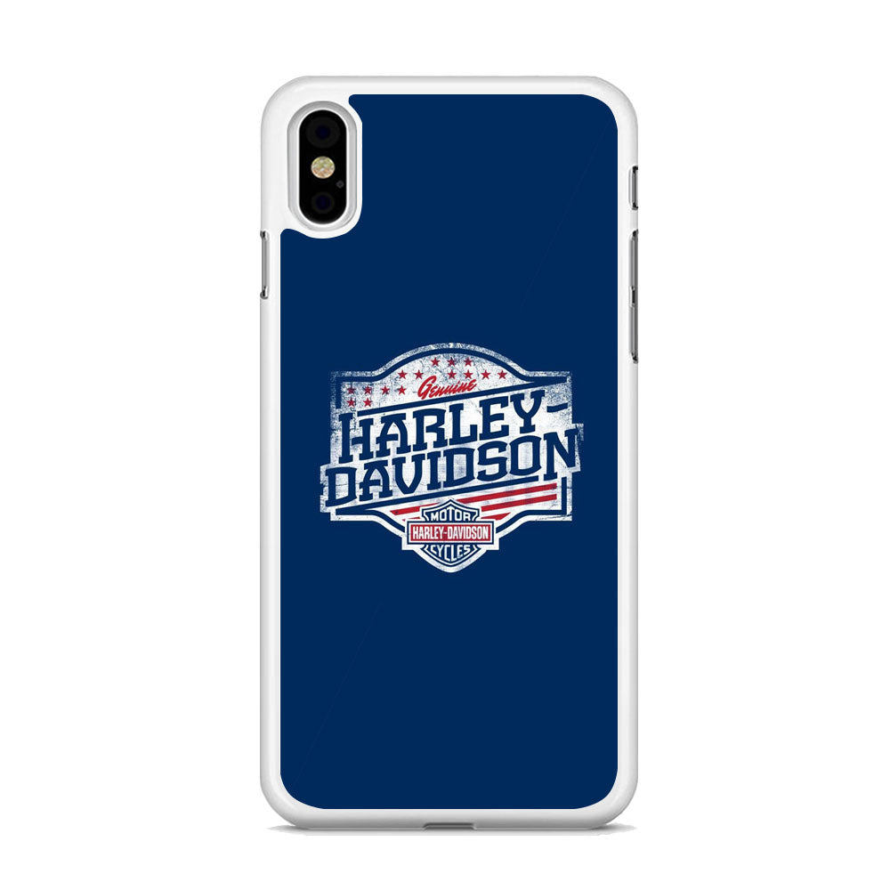 Harley Davidson Blue Flag Logo iPhone Xs Max Case