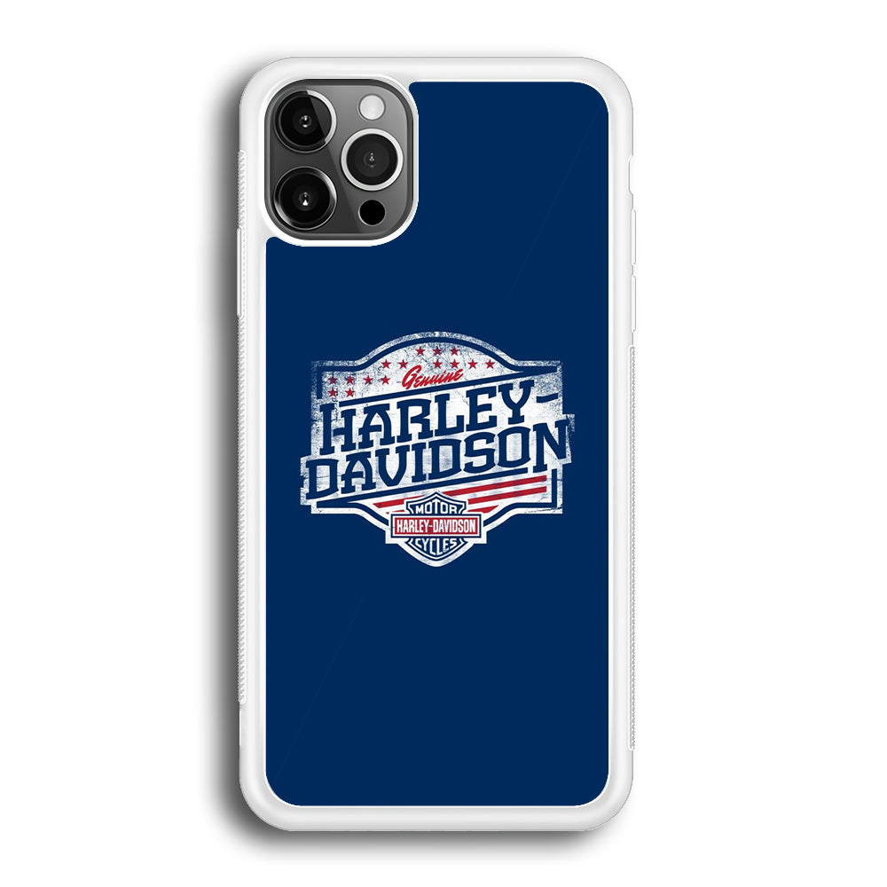Harley Davidson Blue Flag Logo iPhone 12 Pro Case