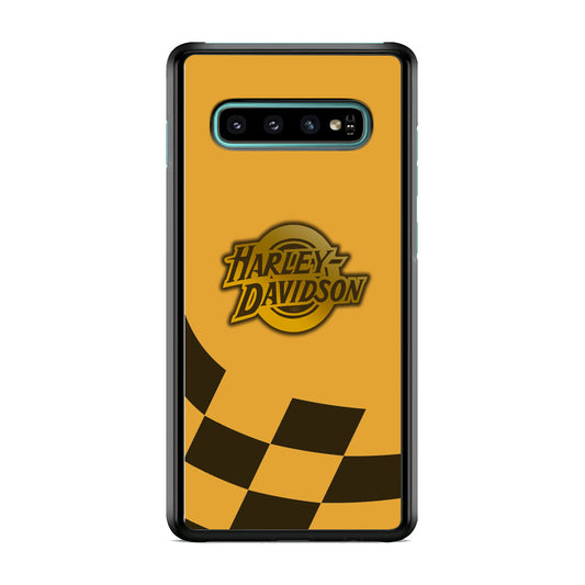 Harley Davidson Gold Logo Flag Racing Samsung Galaxy S10 Plus Case