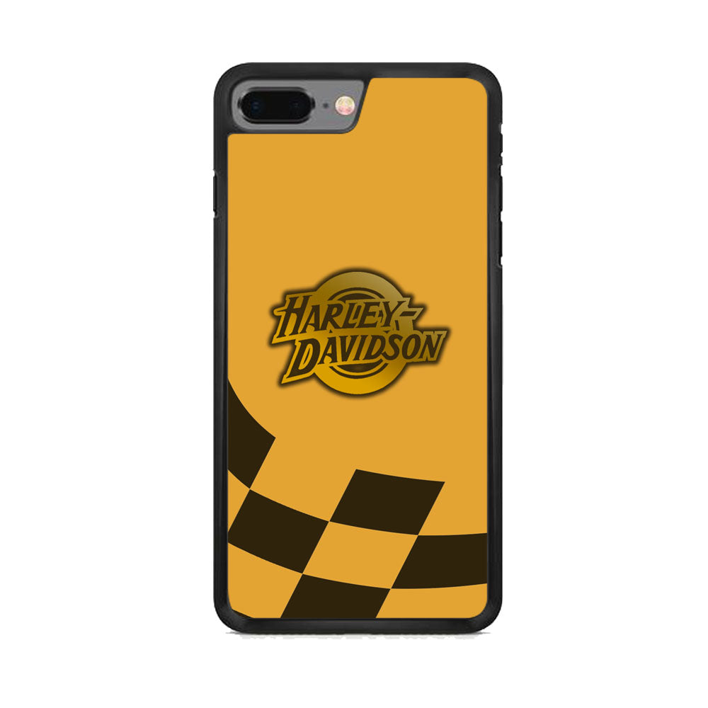 Harley Davidson Gold Logo Flag Racing iPhone 7 Plus Case