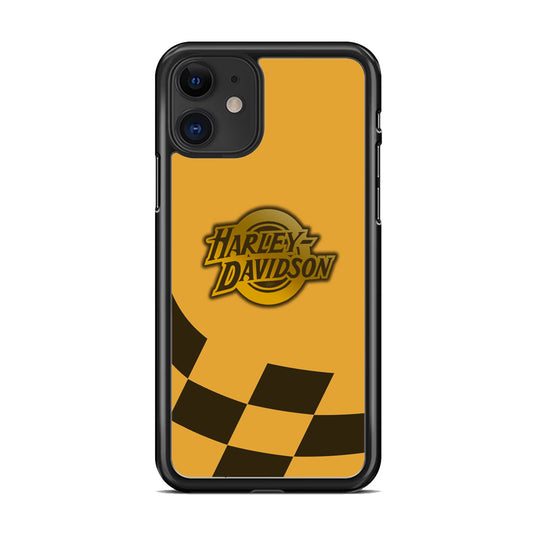 Harley Davidson Gold Logo Flag Racing iPhone 11 Case