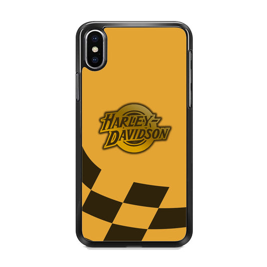 Harley Davidson Gold Logo Flag Racing iPhone Xs Case