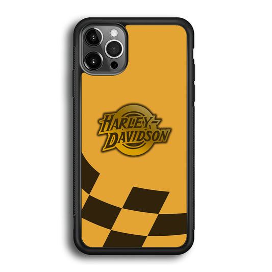 Harley Davidson Gold Logo Flag Racing iPhone 12 Pro Case