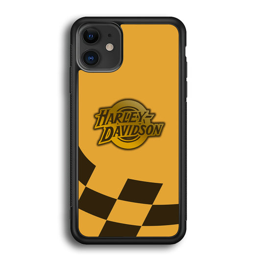 Harley Davidson Gold Logo Flag Racing iPhone 12 Case
