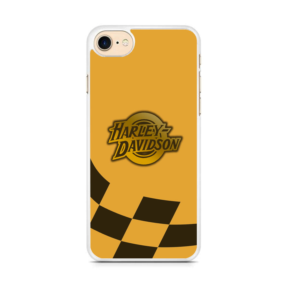 Harley Davidson Gold Logo Flag Racing iPhone 7 Case