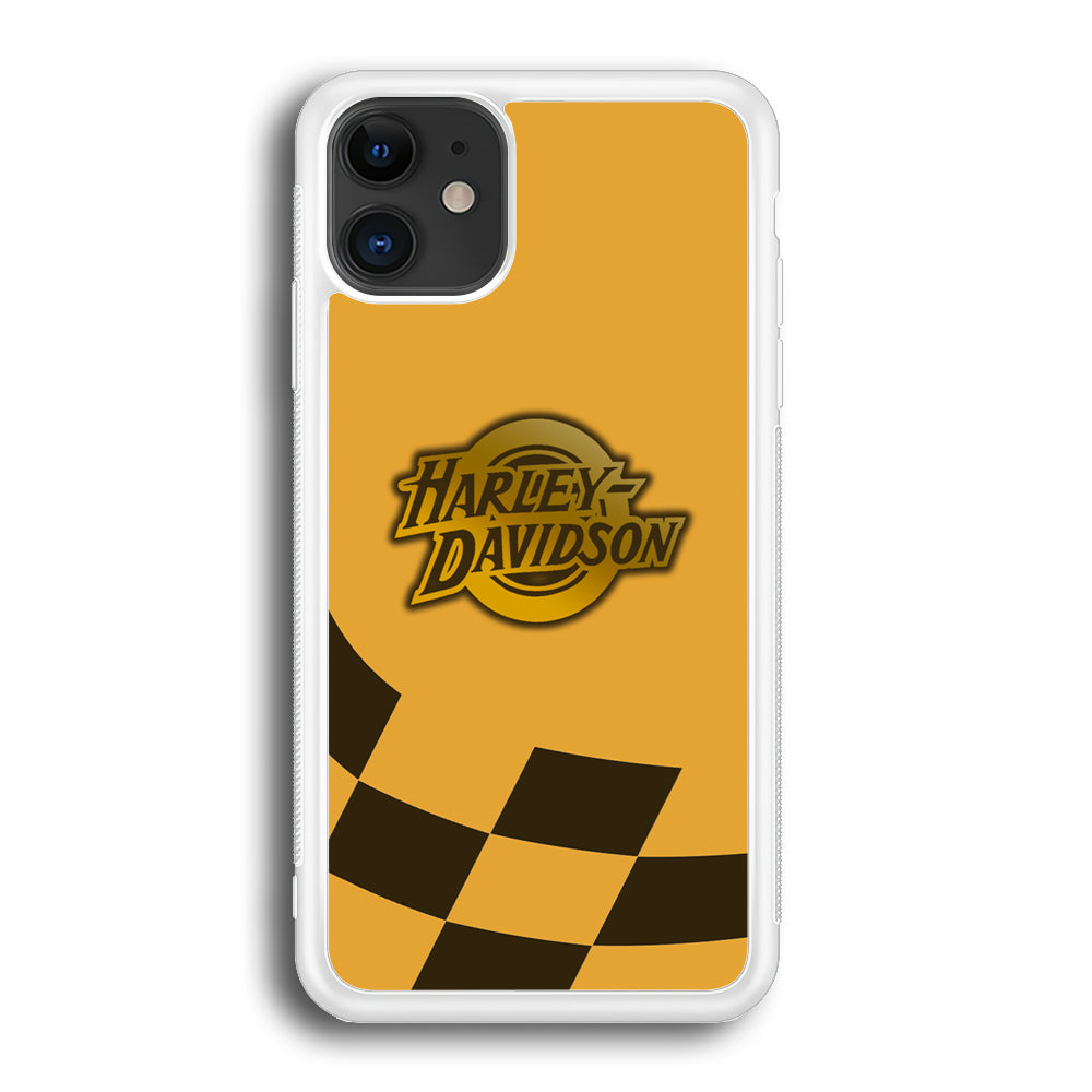 Harley Davidson Gold Logo Flag Racing iPhone 12 Case