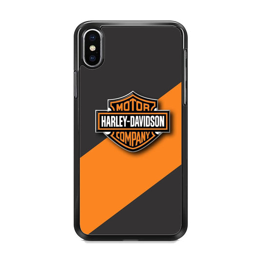Harley Davidson Logo Stripe Yellow iPhone Xs Case