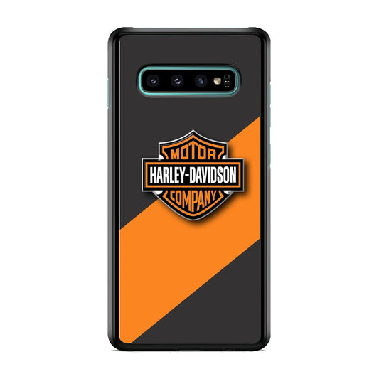 Harley Davidson Logo Stripe Yellow Samsung Galaxy S10 Plus Case