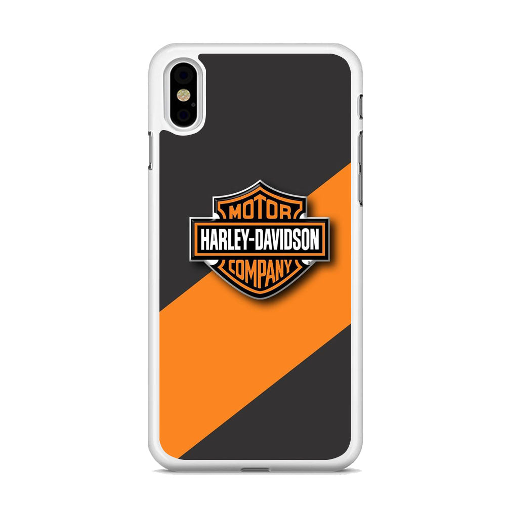 Harley Davidson Logo Stripe Yellow iPhone Xs Case