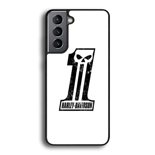 Harley Davidson White Number Skull Samsung Galaxy S21 Plus Case