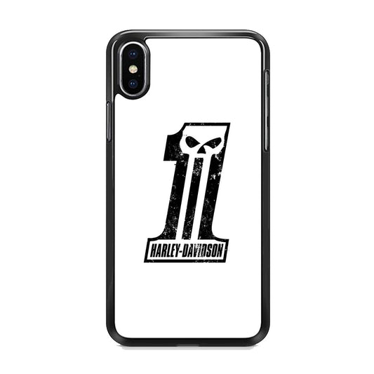 Harley Davidson White Number Skull iPhone Xs Case