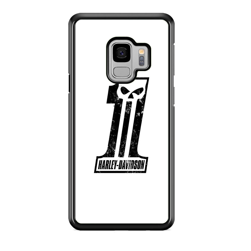 Harley Davidson White Number Skull Samsung Galaxy S9 Case