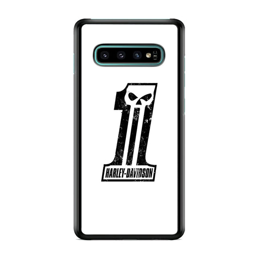 Harley Davidson White Number Skull Samsung Galaxy S10 Plus Case