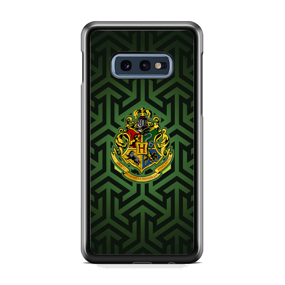 Harry Potter Hogwarts Emblem Black Green Arrow Motif Samsung Galaxy 10e Case