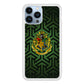 Harry Potter Hogwarts Emblem Black Green Arrow Motif iPhone 13 Pro Case