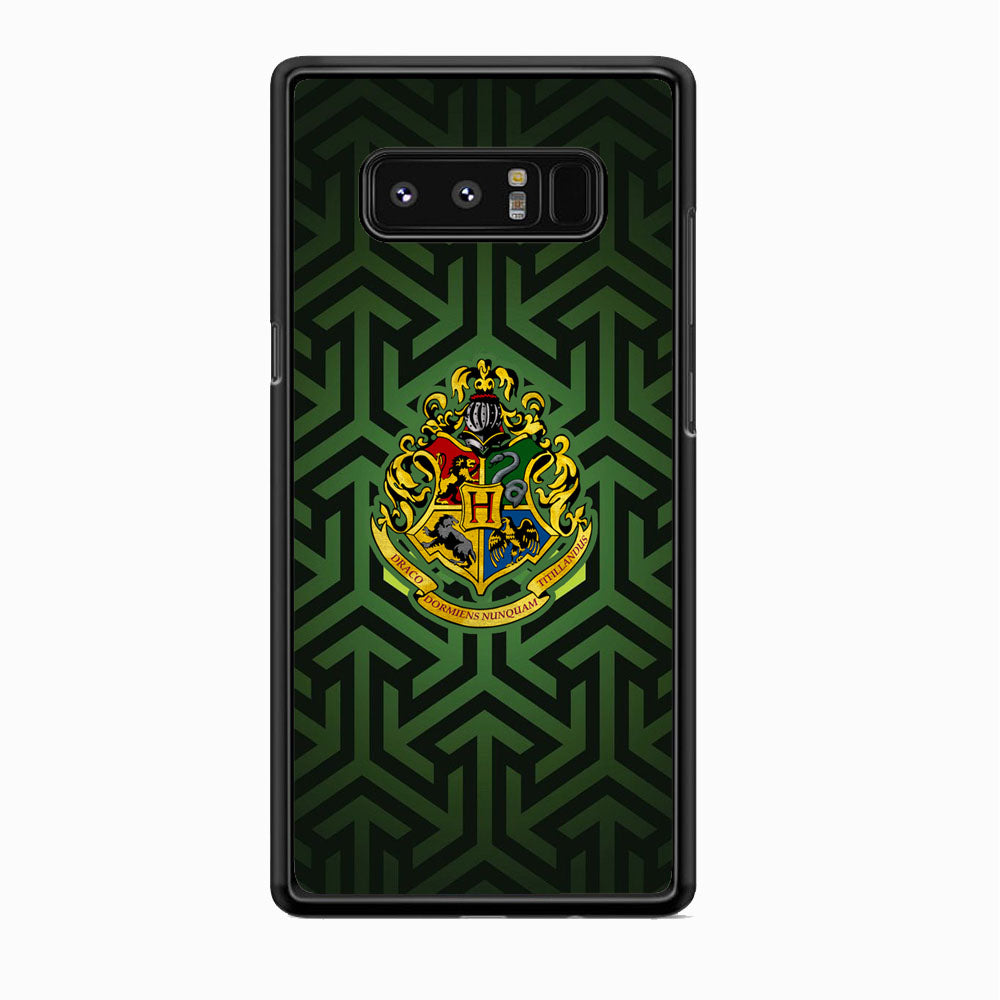 Harry Potter Hogwarts Emblem Black Green Arrow Motif Samsung Galaxy Note 8 Case
