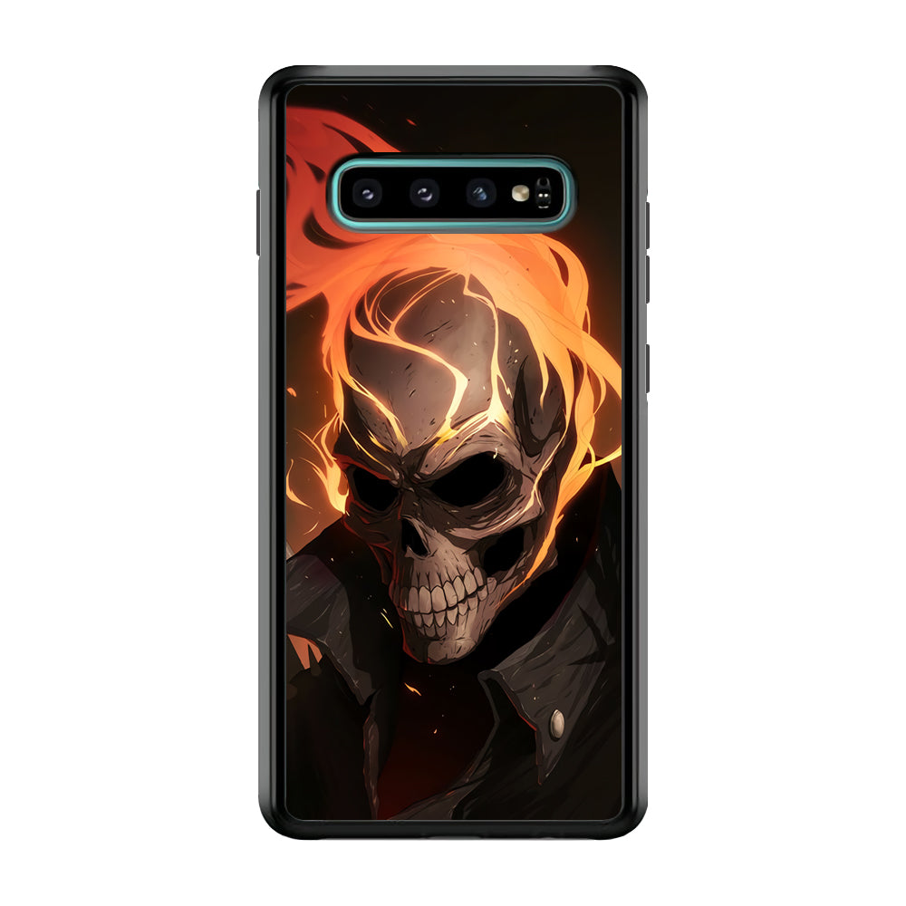 Head Skull Flames Samsung Galaxy S10 Plus Case