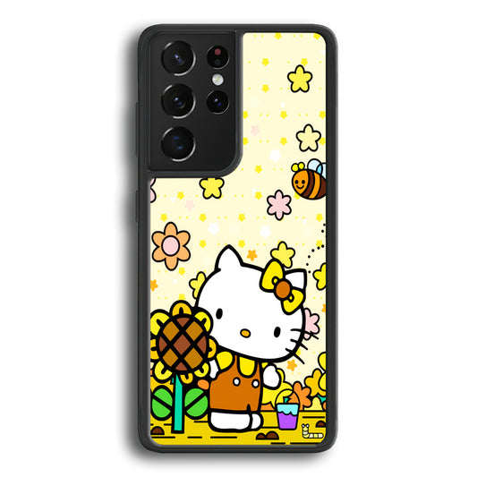 Hello Kitty Sun Flowers Samsung Galaxy S21 Ultra Case - Ezzystore