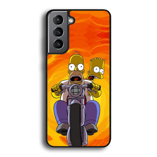Homer and Bart Rider Samsung Galaxy S21 Case