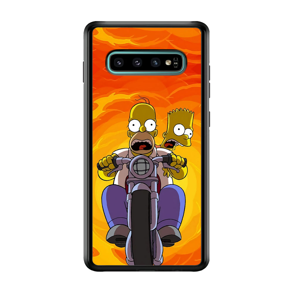 Homer and Bart Rider Samsung Galaxy S10 Plus Case