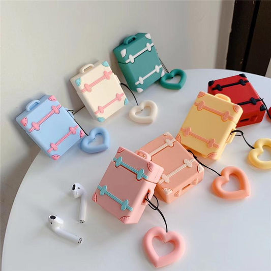 Suitcase Soft Colour Silicone Protective Case Cover For Apple Airpods