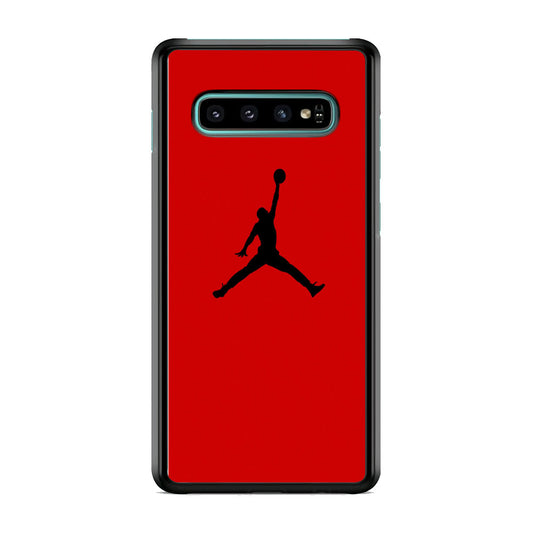 Jordan Red Simple Samsung Galaxy S10 Case
