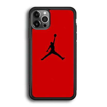 Jordan Red Simple iPhone 12 Pro Case