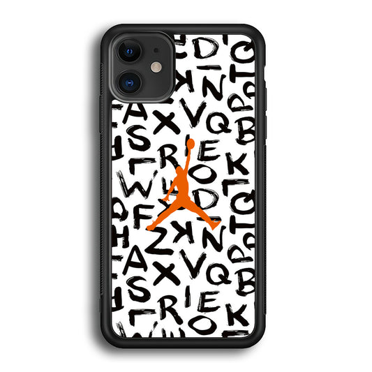 Jordan White Aphabet Orange Logo iPhone 12 Case