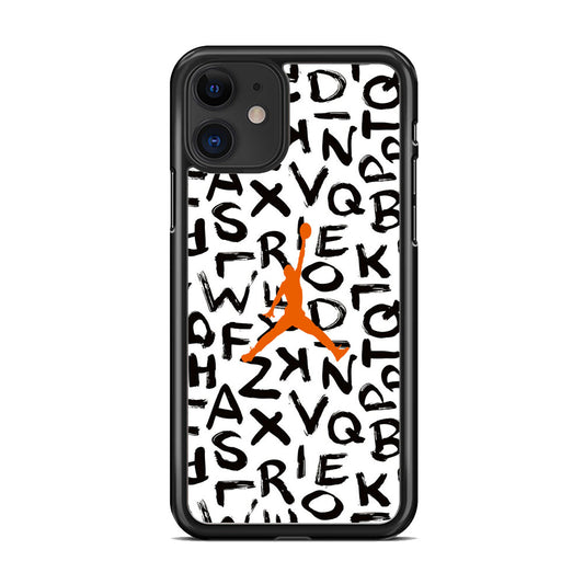 Jordan White Aphabet Orange Logo iPhone 11 Case