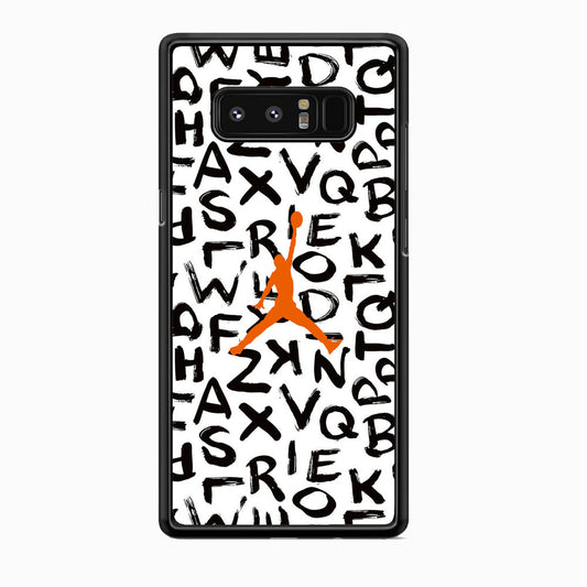 Jordan White Aphabet Orange Logo Samsung Galaxy Note 8 Case