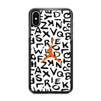 Jordan White Aphabet Orange Logo iPhone Xs Case