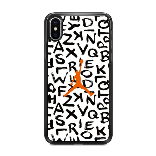 Jordan White Aphabet Orange Logo iPhone Xs Case