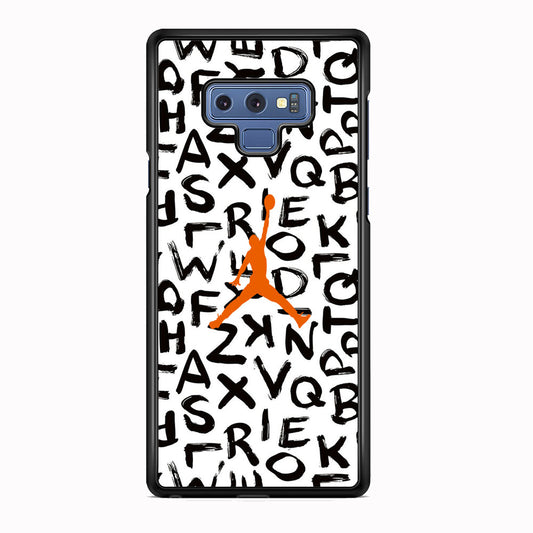 Jordan White Aphabet Orange Logo Samsung Galaxy Note 9 Case
