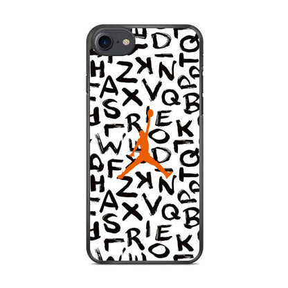Jordan White Aphabet Orange Logo iPhone 8 Case
