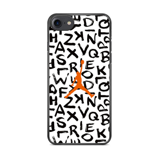 Jordan White Aphabet Orange Logo iPhone 8 Case