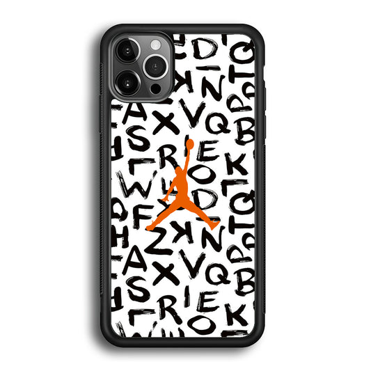 Jordan White Aphabet Orange Logo iPhone 12 Pro Case