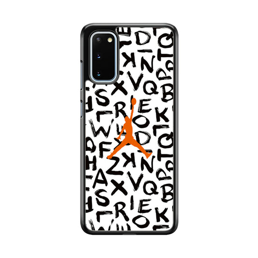 Jordan White Aphabet Orange Logo Samsung Galaxy S20 Case