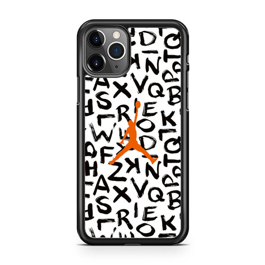 Jordan White Aphabet Orange Logo iPhone 11 Pro Case
