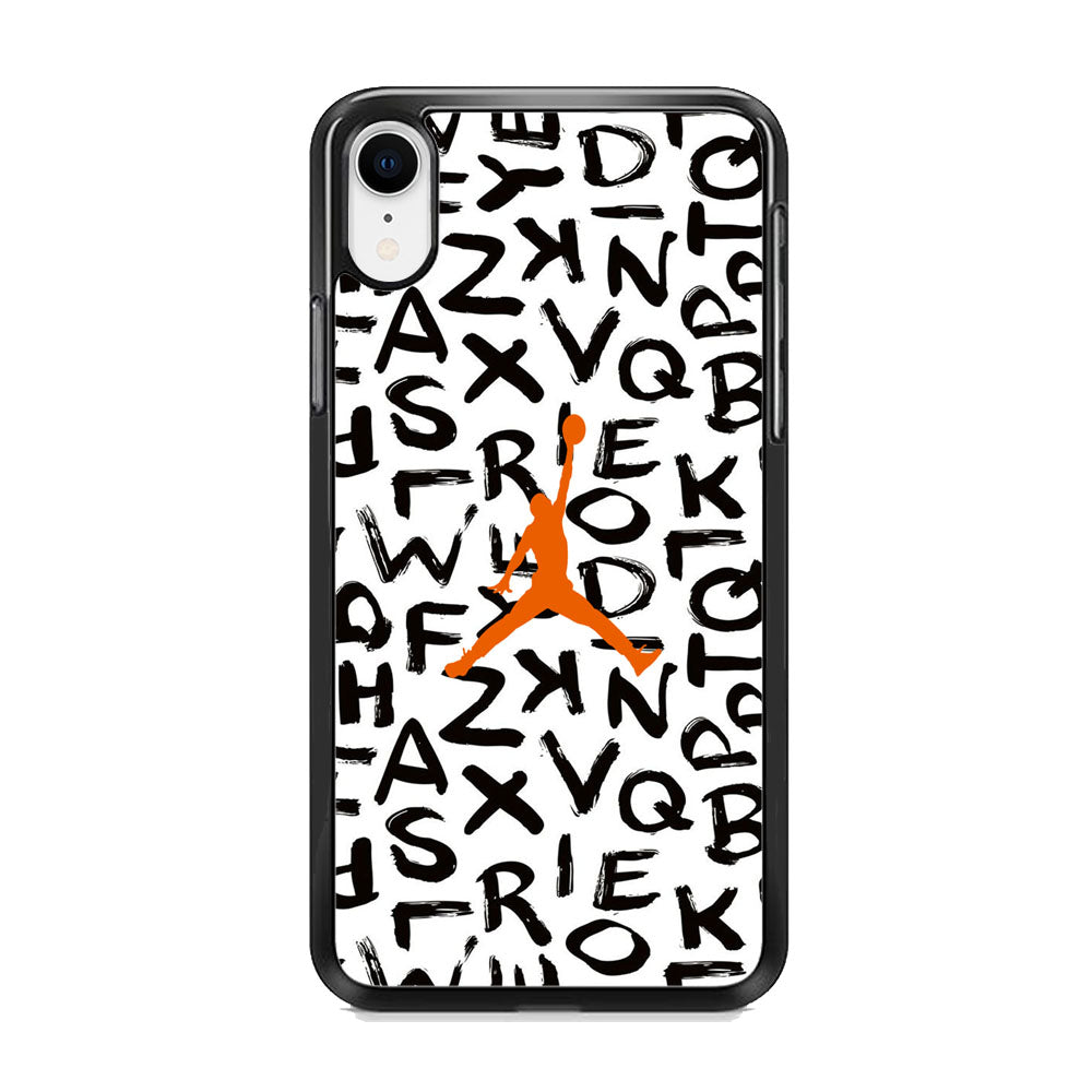Jordan White Aphabet Orange Logo iPhone XR Case