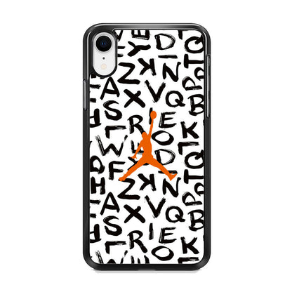 Jordan White Aphabet Orange Logo iPhone XR Case