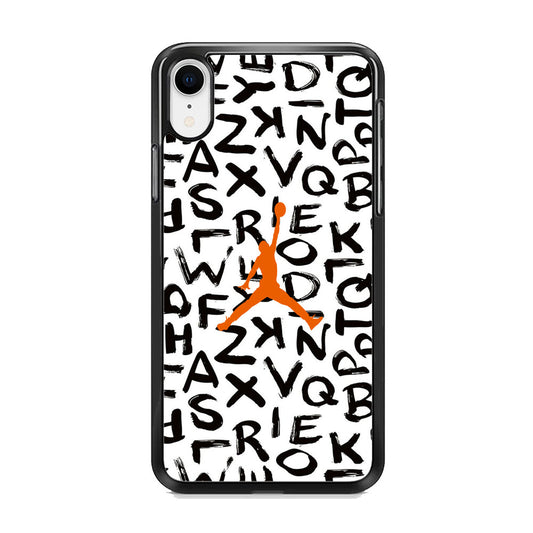 Jordan White Aphabet Orange Logo iPhone XR Case