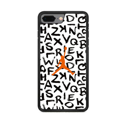 Jordan White Aphabet Orange Logo iPhone 7 Plus Case