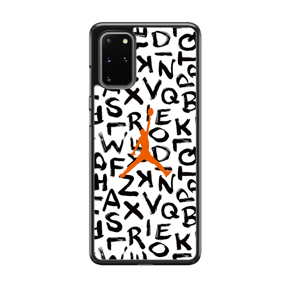 Jordan White Aphabet Orange Logo Samsung Galaxy S20 Plus Case