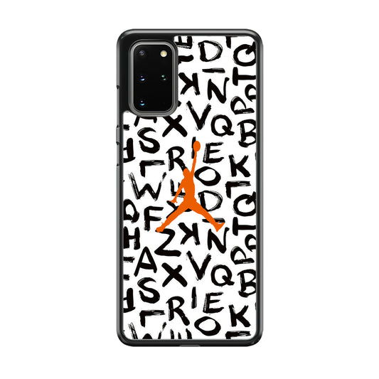 Jordan White Aphabet Orange Logo Samsung Galaxy S20 Plus Case