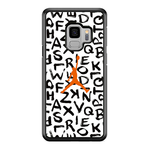 Jordan White Aphabet Orange Logo Samsung Galaxy S9 Case