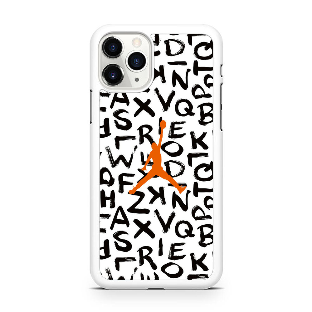 Jordan White Aphabet Orange Logo iPhone 11 Pro Case